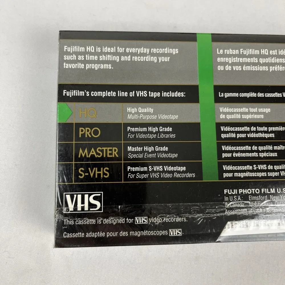 Lot of 3 FUJIFILM HQ 120 Blank VHS Videotapes 6 Hours High Quality‎ SEALED New